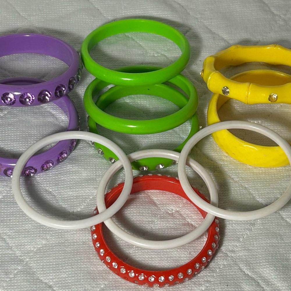 Yellow and Purple Bracelet Set Vibrant Jewelry Collection